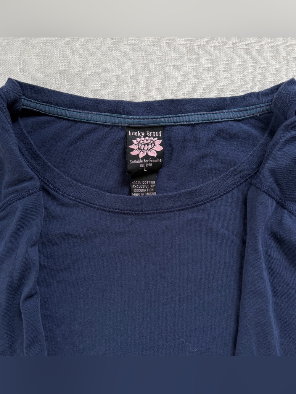 Vintage Lucky Brand Lotus Embroidered Cotton Long Sleeve Top L Boho - Picture 5 of 10
